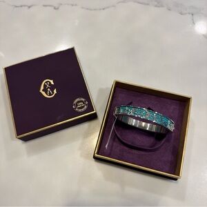 Charriol Forever Steel Ocean Blue
Silver Bangle with Turquoise Accents Size M